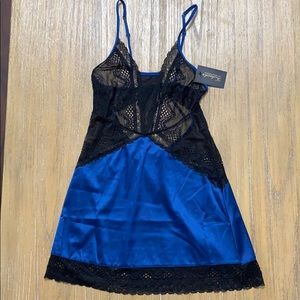 Satin and lace babydoll slip